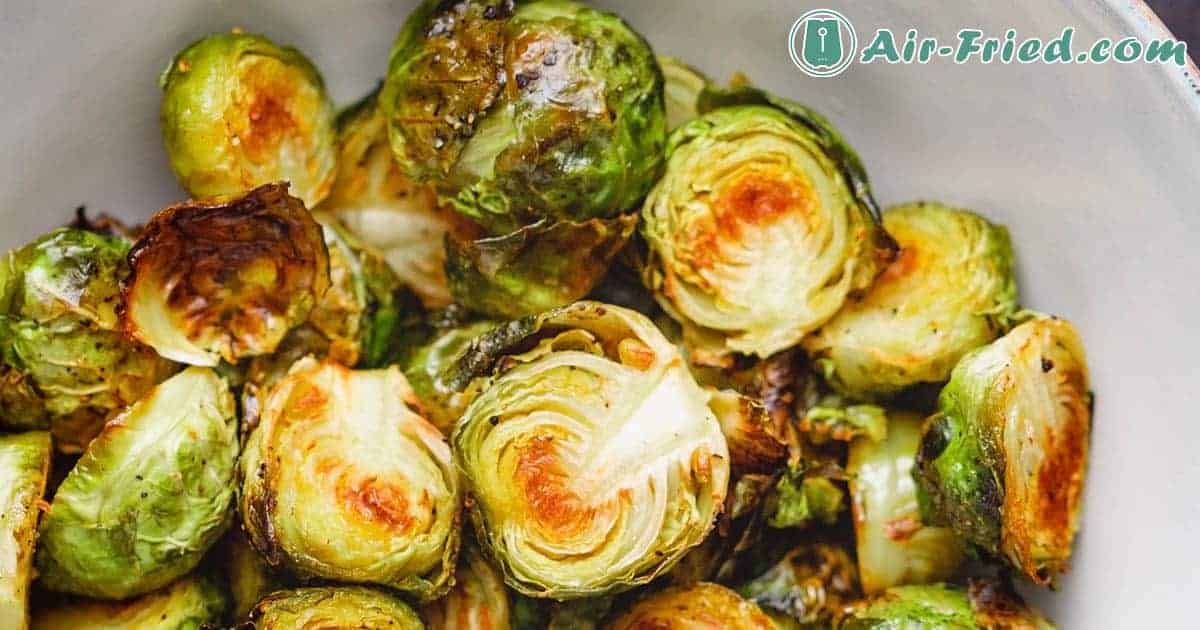 Crispy brussels sprouts in an air fryer
