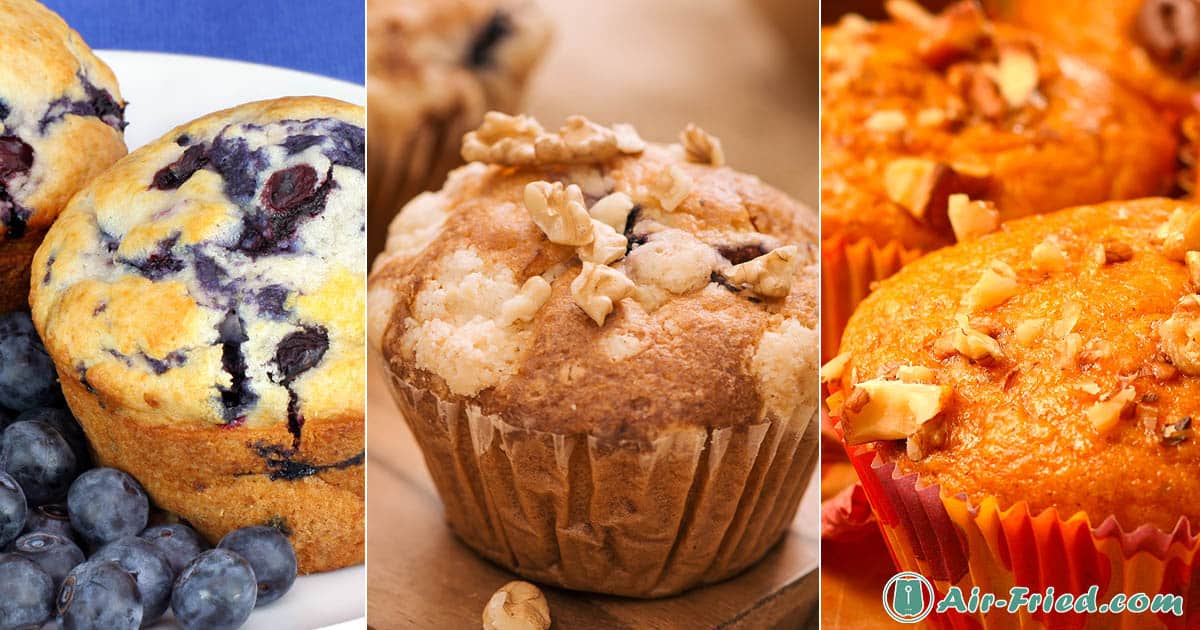 Air Fryer Muffins: Blueberry Cornmeal, Pumpkin, and Nut Recipe