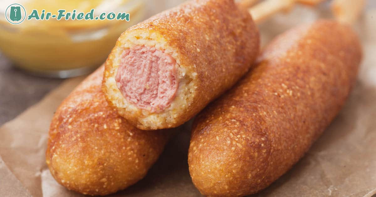 Frozen Corn Dogs with 3 Dipping Sauces in an Air Fryer Recipe